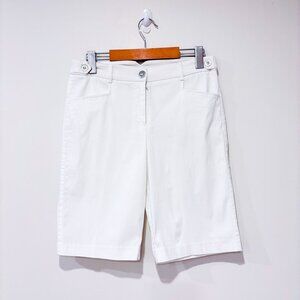 GRENIER‎ White Stretch Bermuda Shorts Mid-Rise Summer Casual | Size 7 *